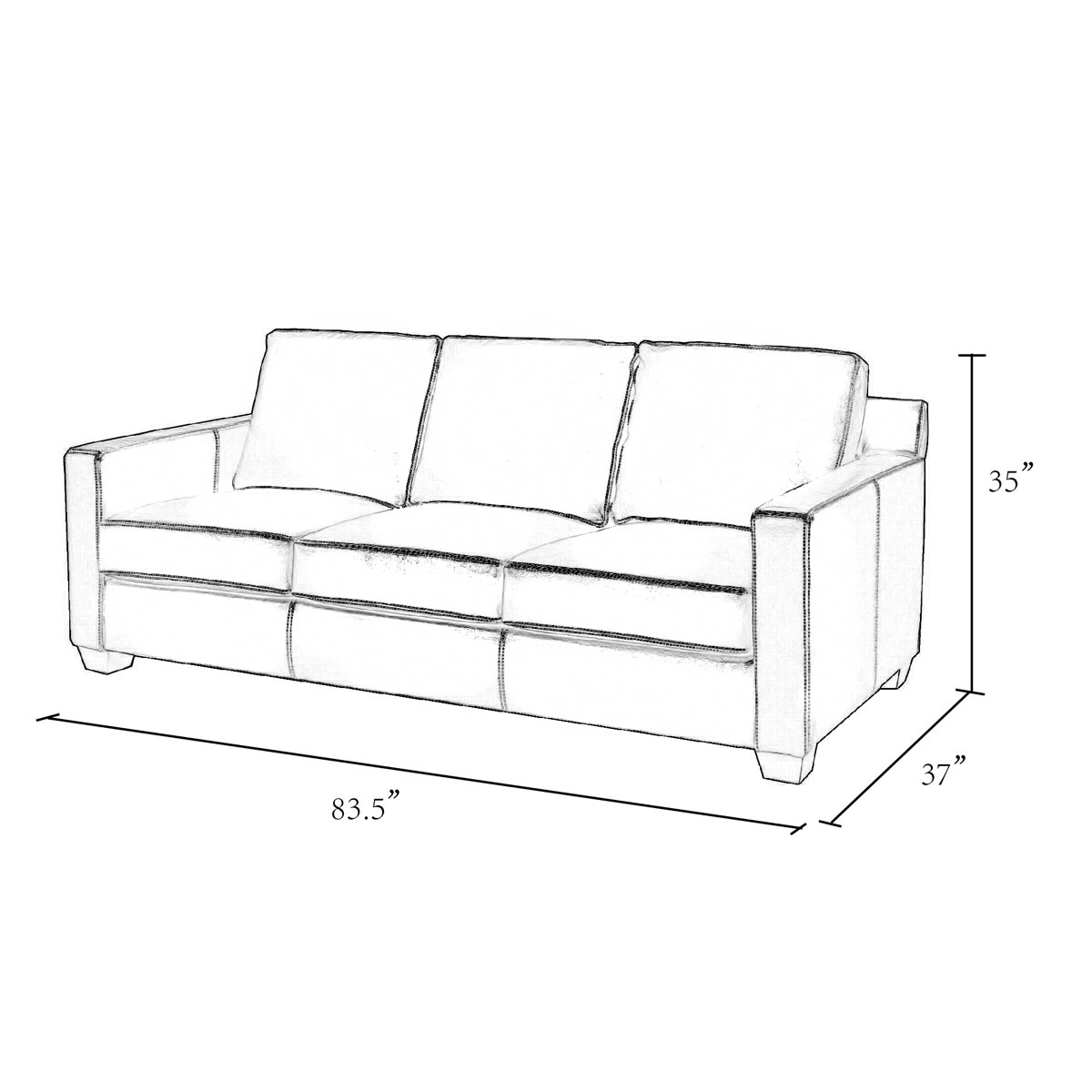 Birch Lane™ Adda 83.5'' Leather Match Square Arm Sofa & Reviews Wayfair